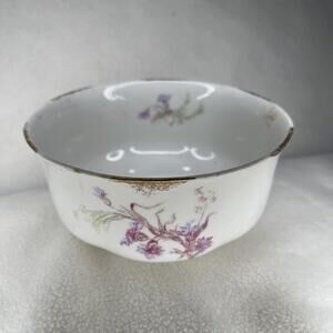 Warwick China Floral Lilac, Cranberry Bowl- MINOR CHIP ON LIP. SEE PICS